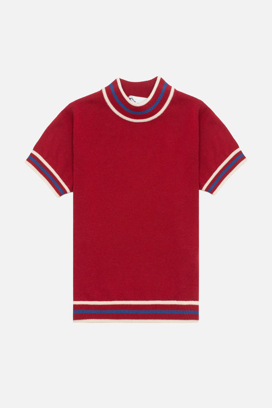 Dorval Cherry Knitted - Mock Turtle Neck