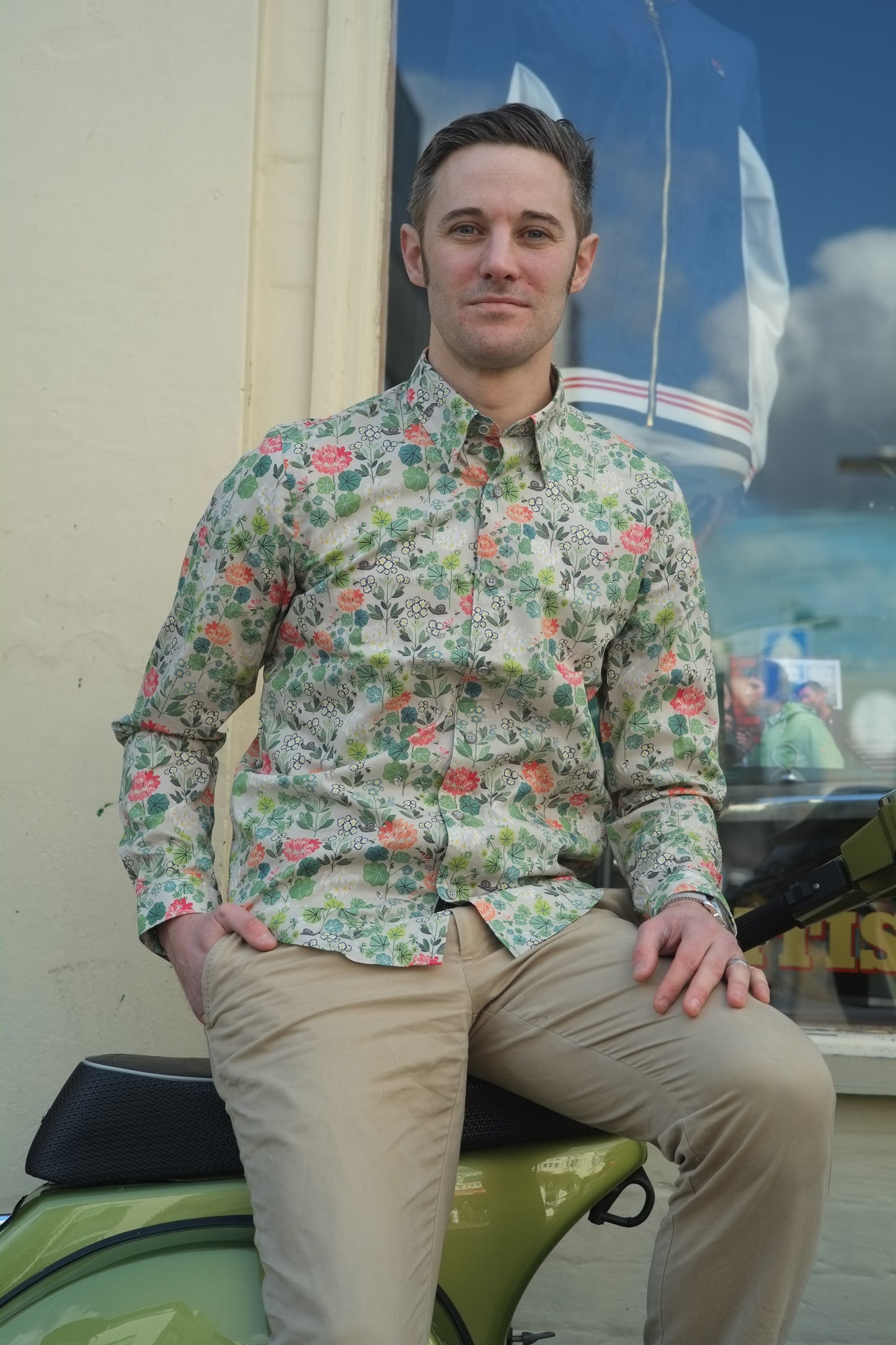 Clarke Meadow Green Floral Long Sleeve - Shirt