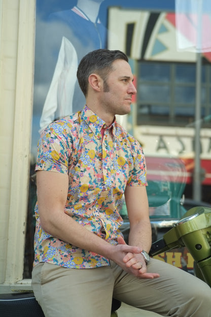 Teddy Peach Floral S/S - Shirt
