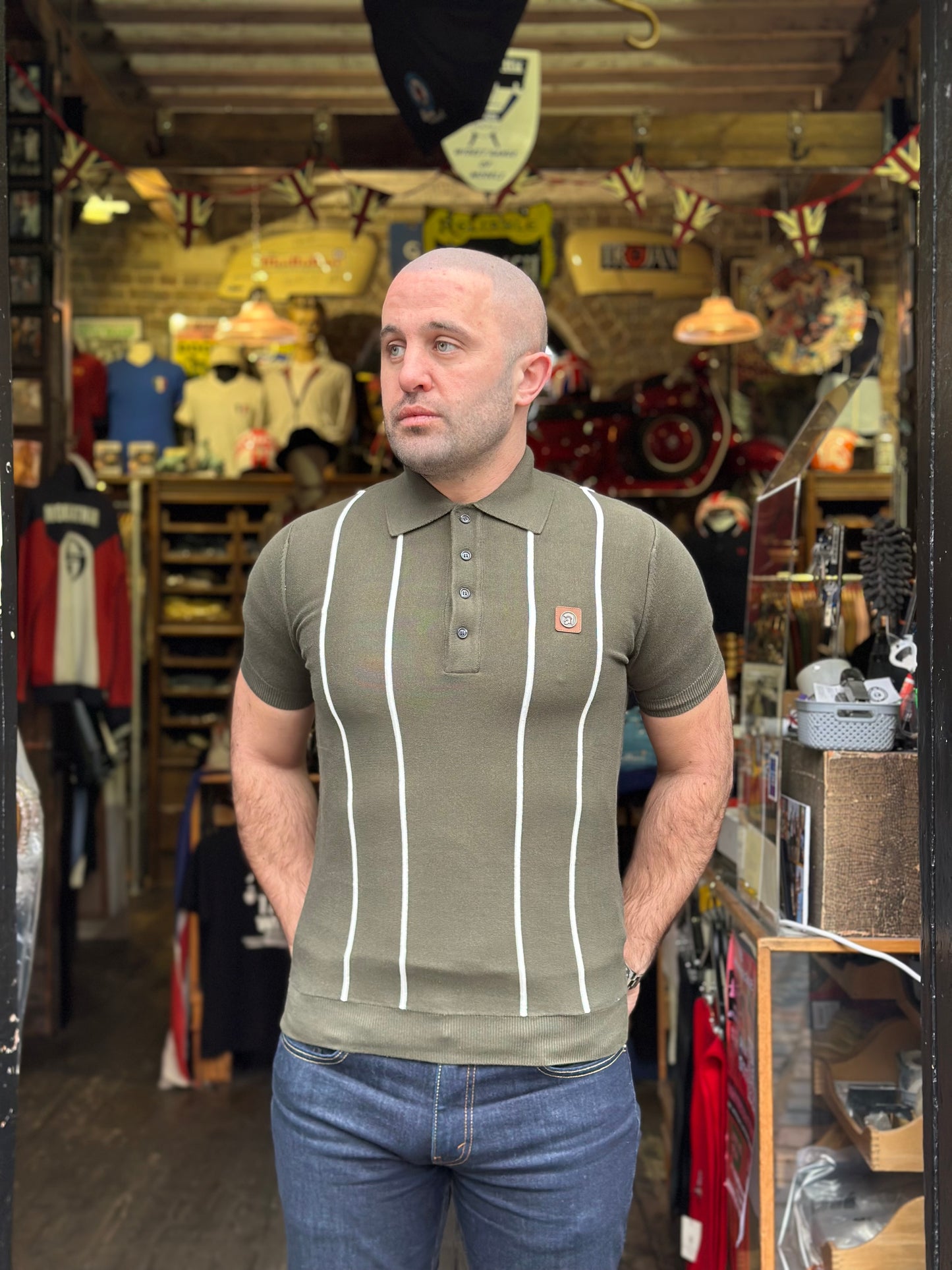 TR/8965 Raised Stripe Army Green - Polo