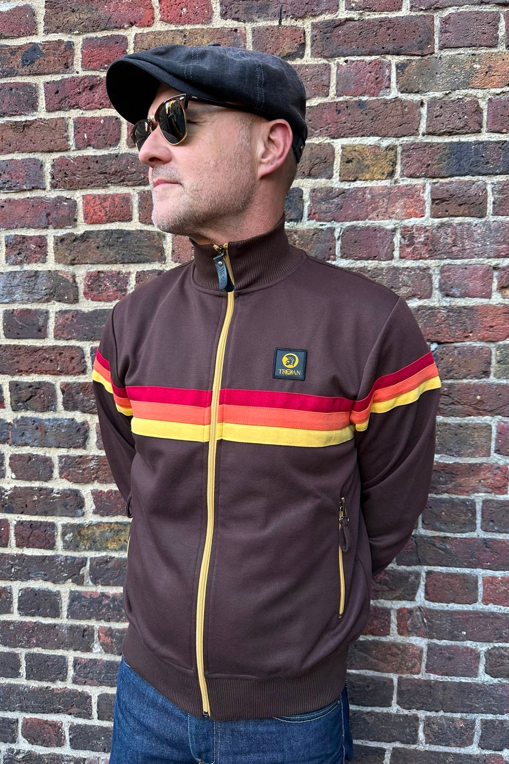 Retro Stripe Chocolate - Track Top