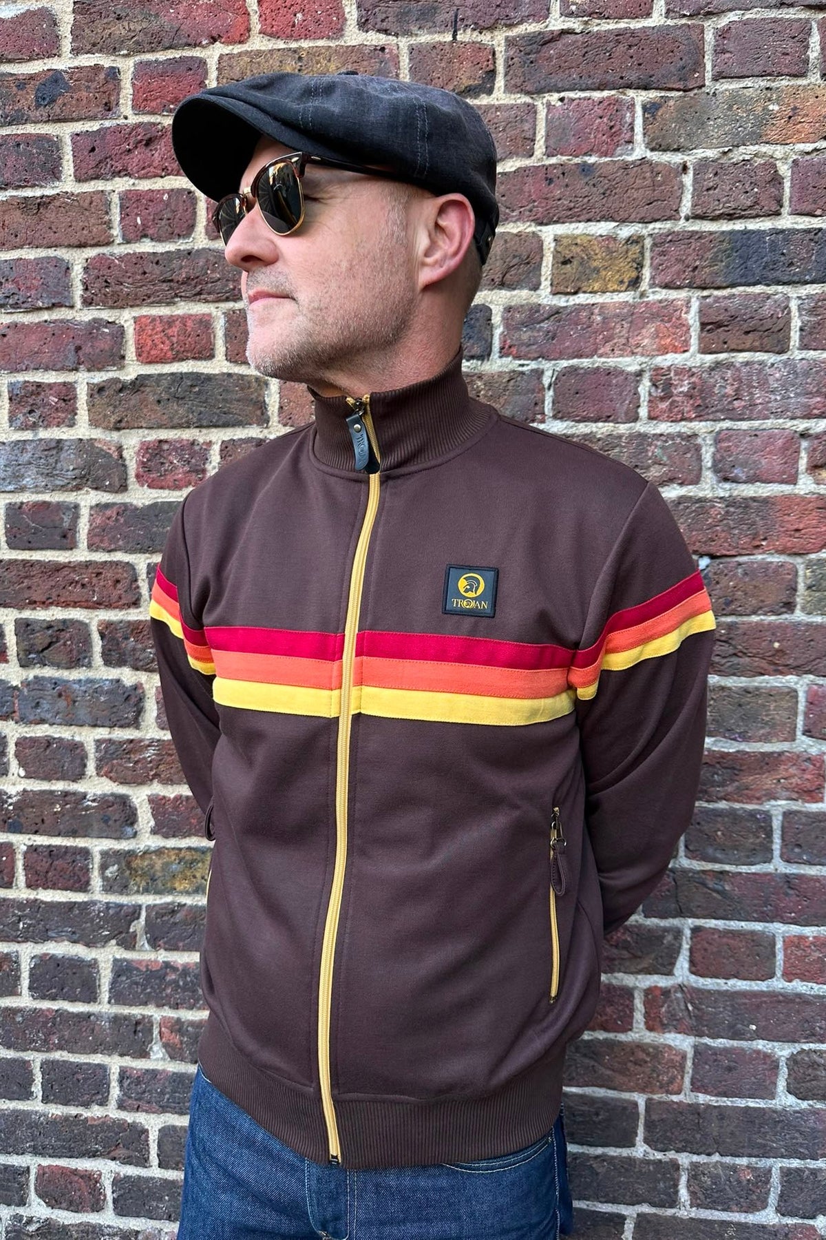 Retro Stripe Chocolate - Track Top