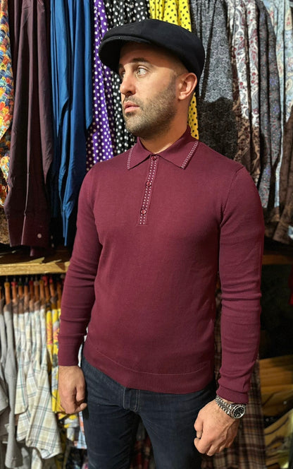 Lewis Windsor Wine - Knitted Polo
