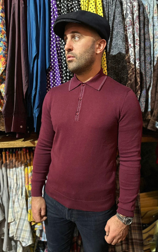 Lewis Windsor Wine - Knitted Polo