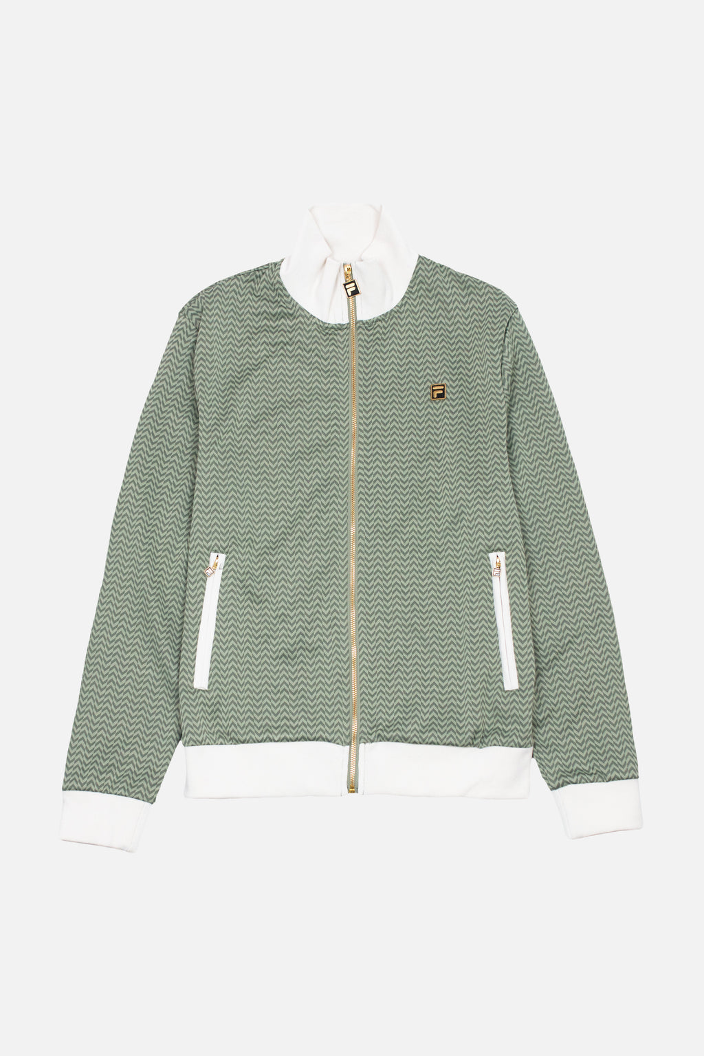 Mathers Herringbone Sea Foam - Track Top