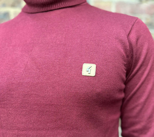 Ricardo Mulberry Plain Roll Neck L/S - Knitted Jumper