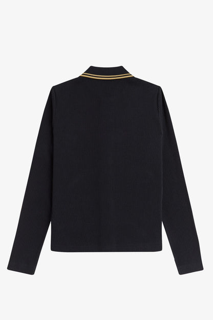 G2169 Button-Through Rib Black - Polo