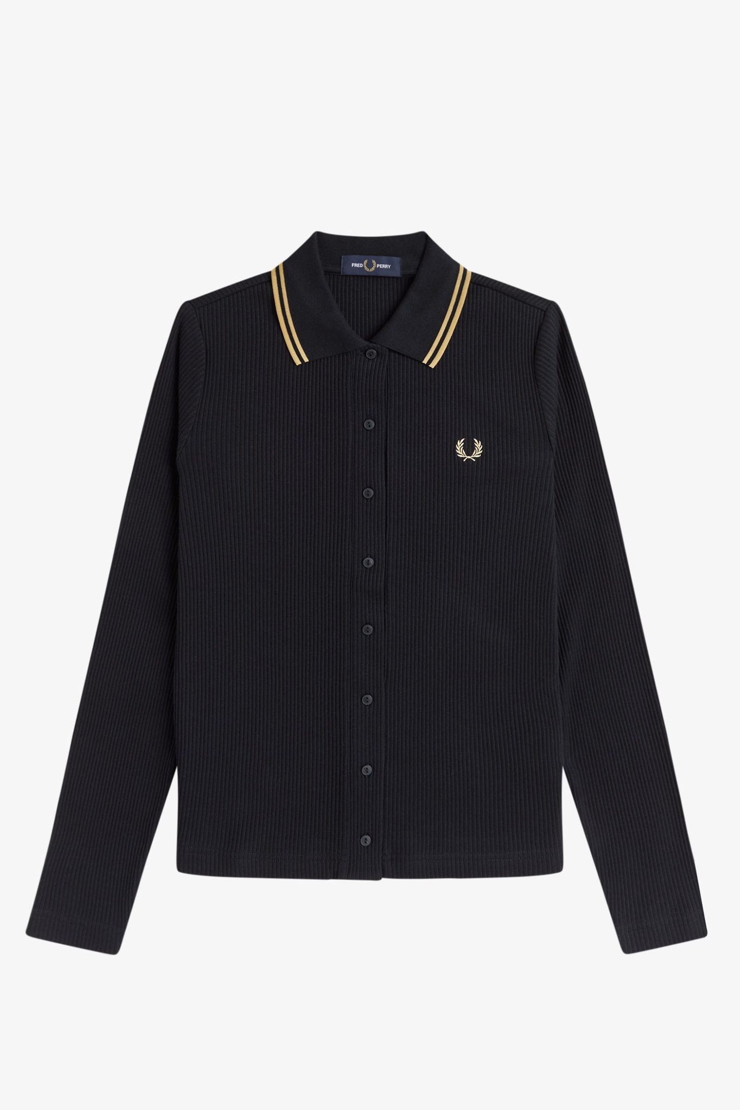 G2169 Button-Through Rib Black - Polo