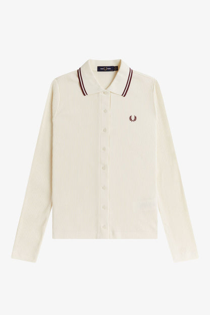 G2169 Button-Through Rib Ecru - Polo