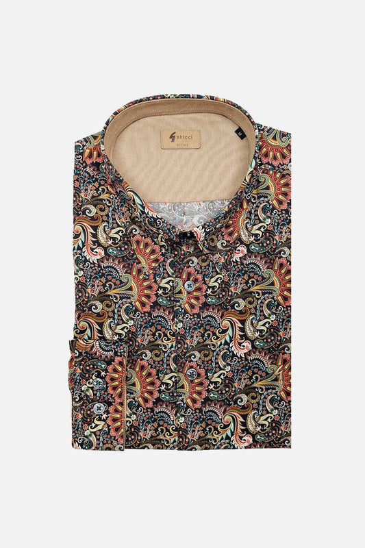 Rory Black Woven Print Long Sleeve - Shirt