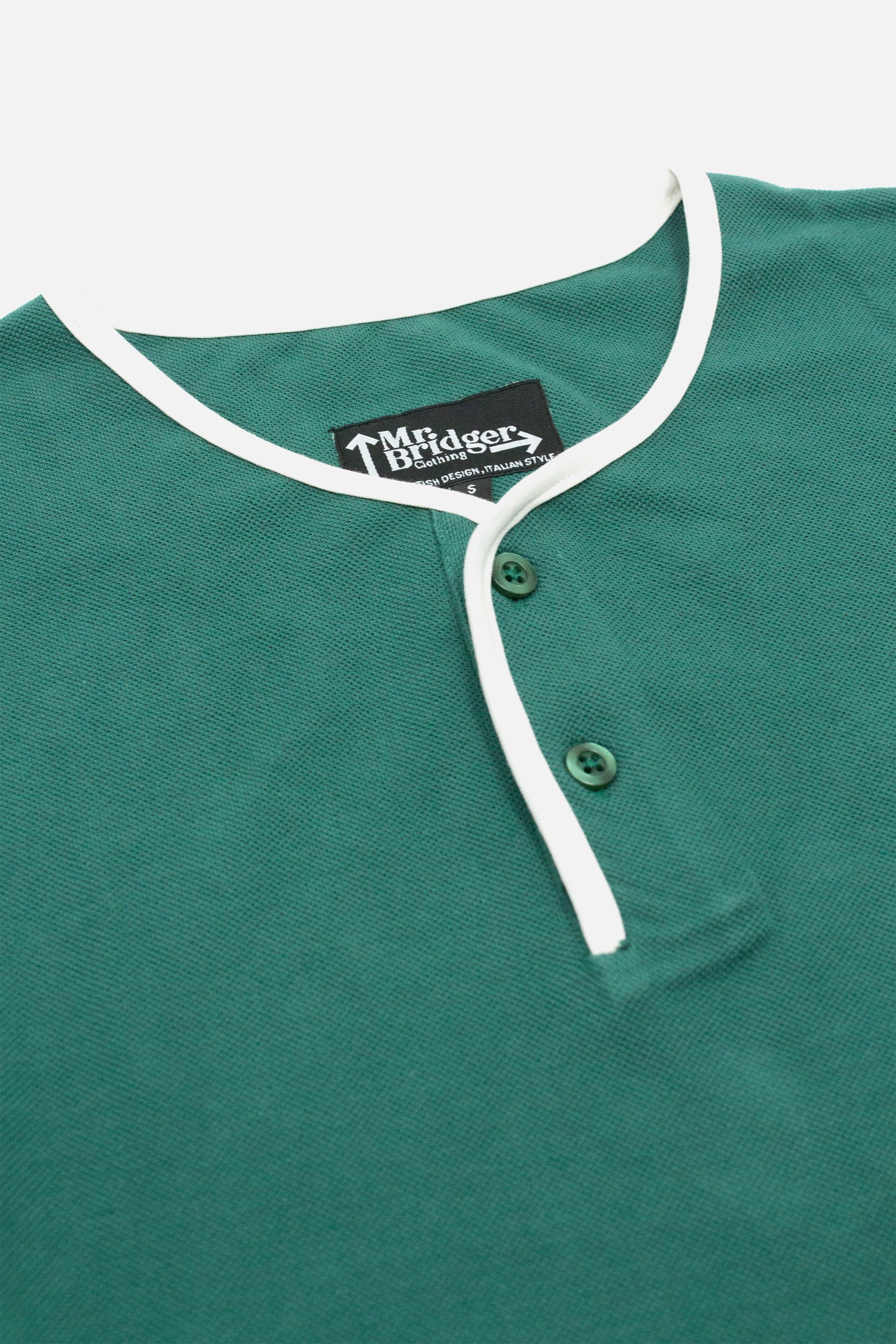 Cotton Pique Ivy Green - Henley