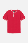 Cotton Pique Cherry - Henley