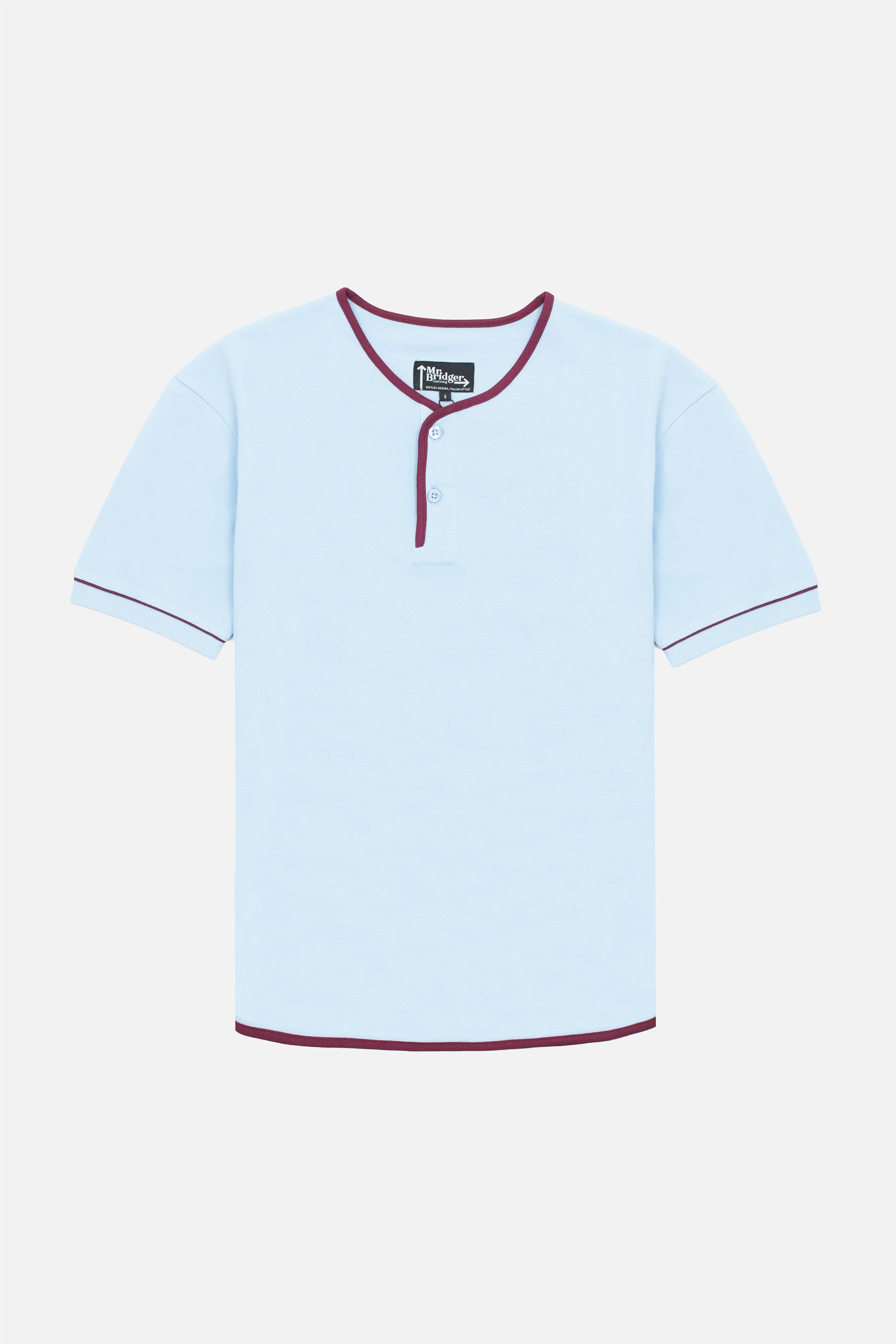 Cotton Pique Sky - Henley