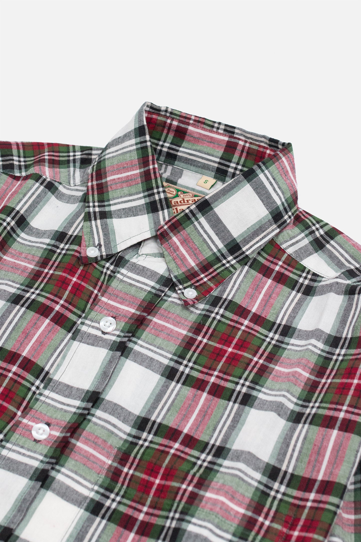 Haywood Madras White/Forest Green/Cherry Red Check - Shirt