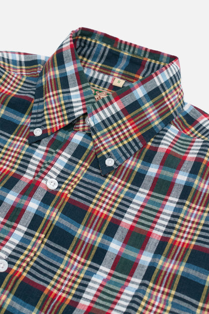 Wesley Madras Midnight Navy/Forest Green/Cherry Red/Dandelion Check - Shirt