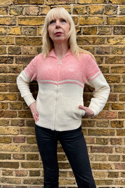 Donatella Quartz Pink / Gardenia Brushed Knit - Track Top