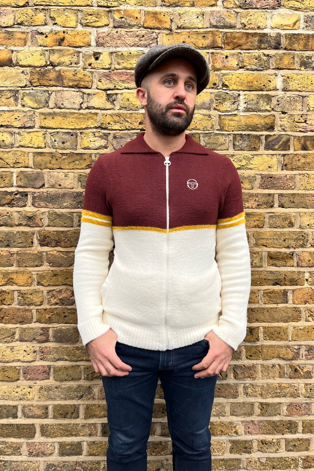 Orion Bitter Chocolate / Arrowwood / Gardenia Brushed Knit - Track Top