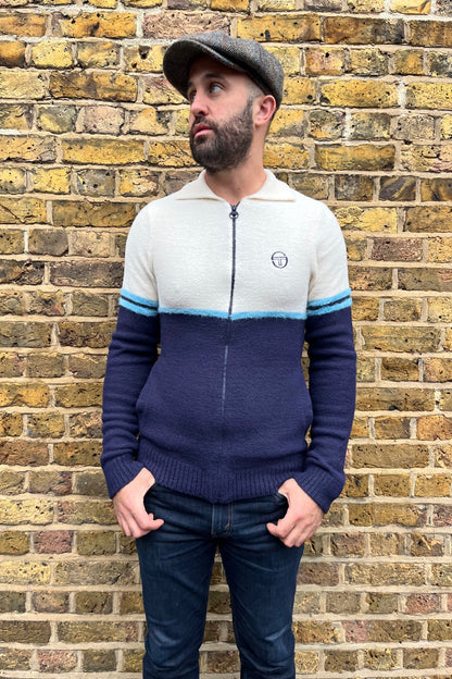 Orion Bitter Gardenia / Milky Blue / Maritime Blue Brushed Knit - Track Top