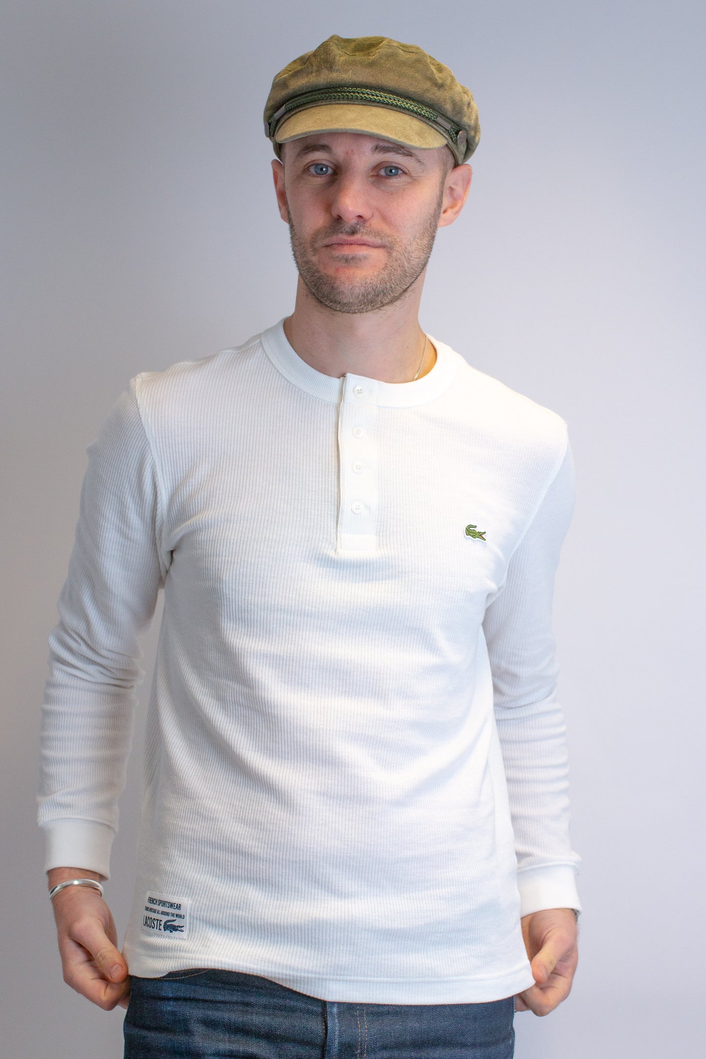Long Sleeved Waffle White - Knit T-shirt