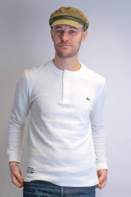 Long Sleeved Waffle White - Knit T-shirt