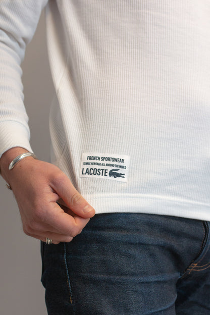 Long Sleeved Waffle White - Knit T-shirt