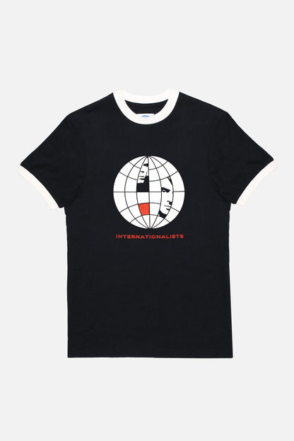 Internationalists Black & Orange Ringer - T-shirt