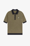 K2123 Chequerboard Knitted Black / Champagne - Shirt