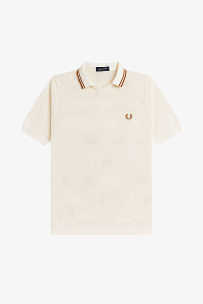 K2330 Pointelle Ecru - Knitted Shirt