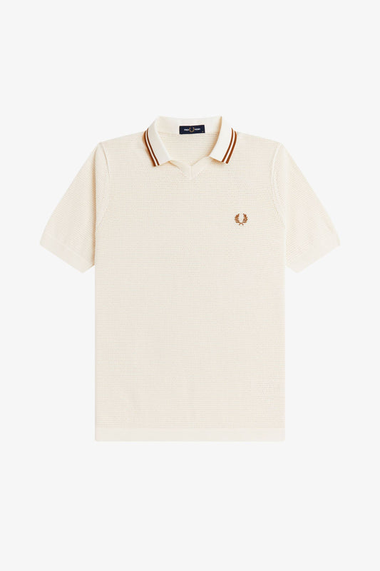 K2330 Pointelle Ecru - Knitted Shirt