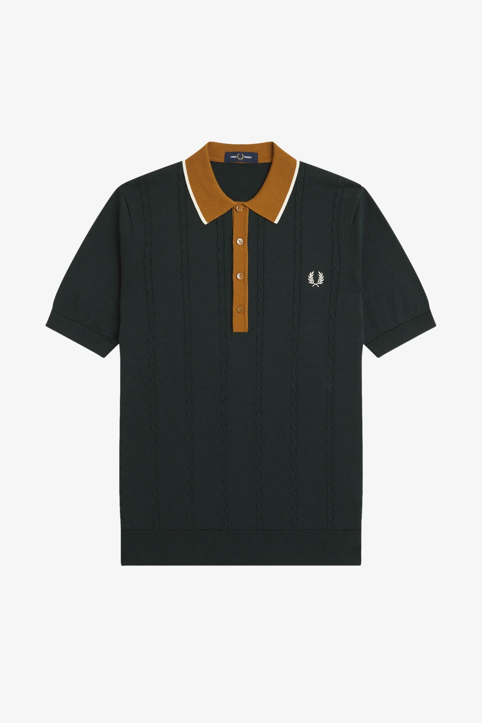 K3312 Cable Knit Night Green - Polo