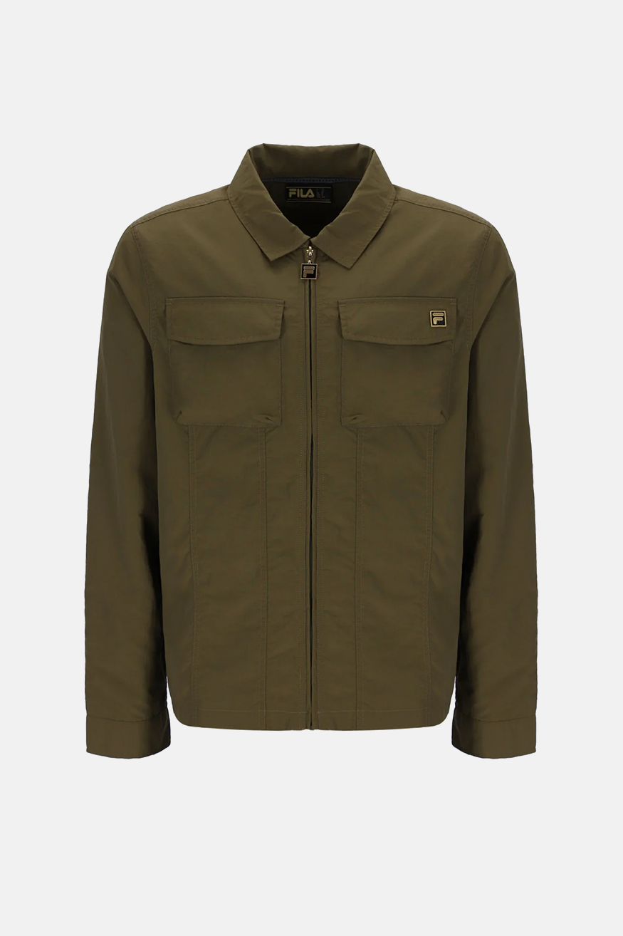 Kasa Zip Through Dark Olive - Overshirt