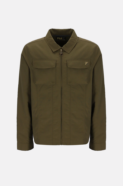 Kasa Zip Through Dark Olive - Overshirt