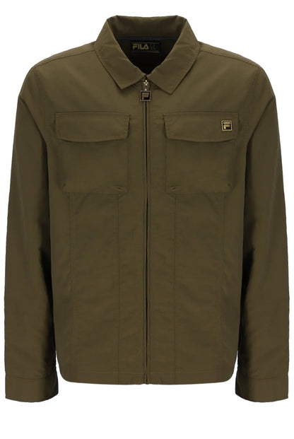 Kasa Zip Through Dark Olive - Overshirt