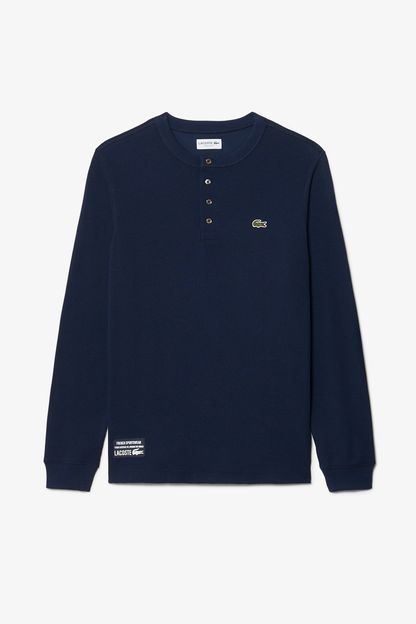 Long Sleeved Waffle Midnight Blue - Knit T-shirt