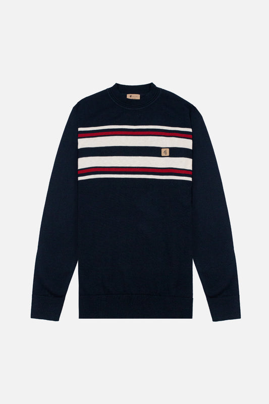 Vintage Liam Navy - Crew Neck Knit