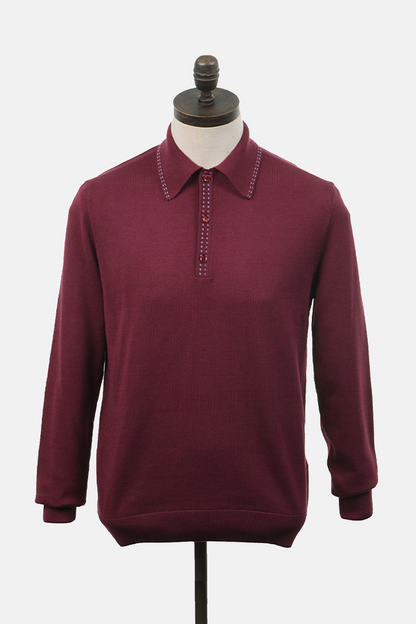 Lewis Windsor Wine - Knitted Polo
