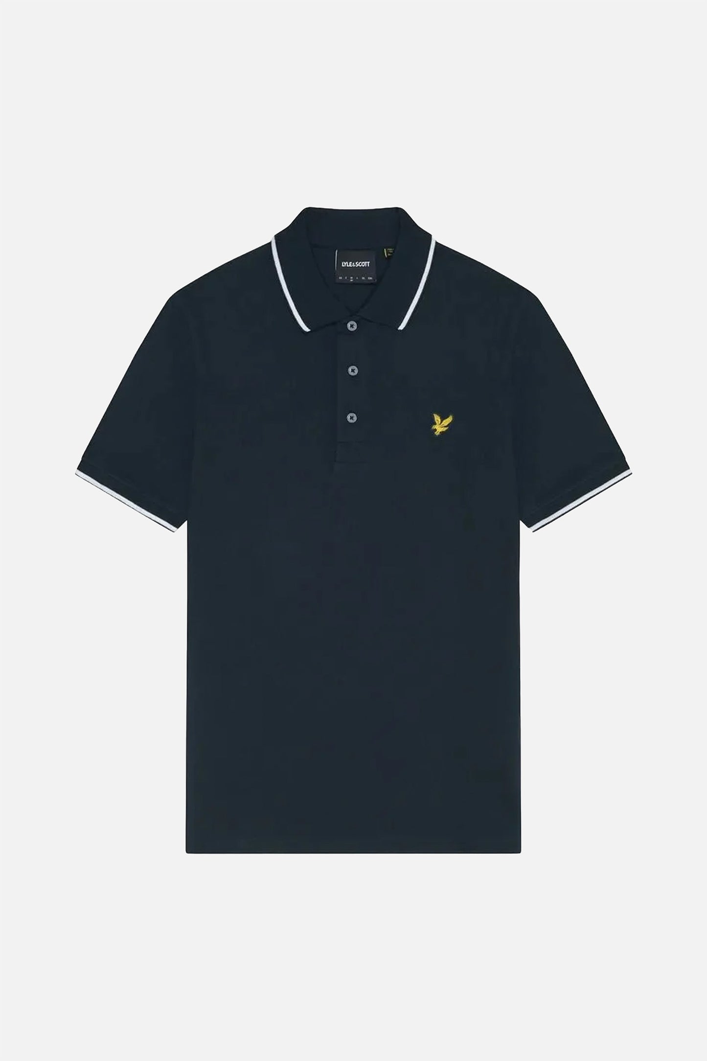 Pique Dark Navy and White - Tipped Polo Shirt