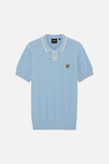 Tipped Pique Sky - Knitted Polo