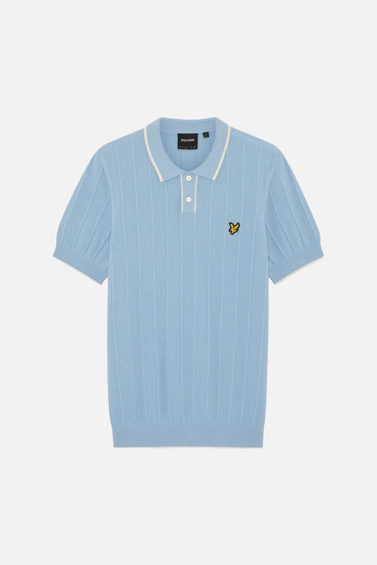 Tipped Pique Sky - Knitted Polo