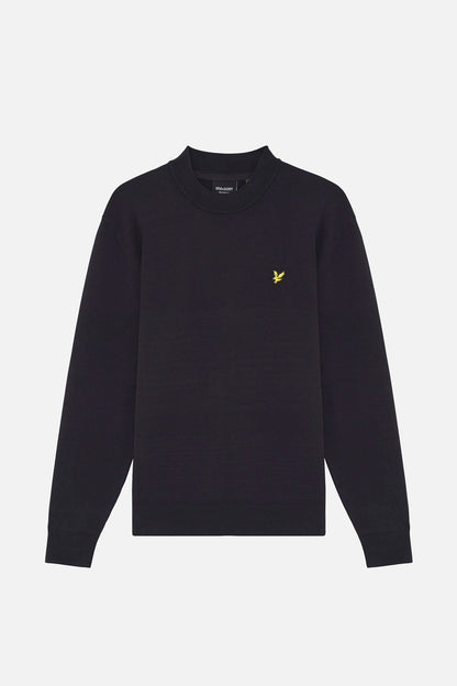 Relaxed Fit Dark Navy Mock Neck - Jumper