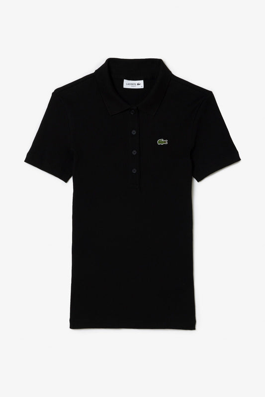 Slim Fit L.12.D Ribbed Cotton Crocodile Noir - Polo