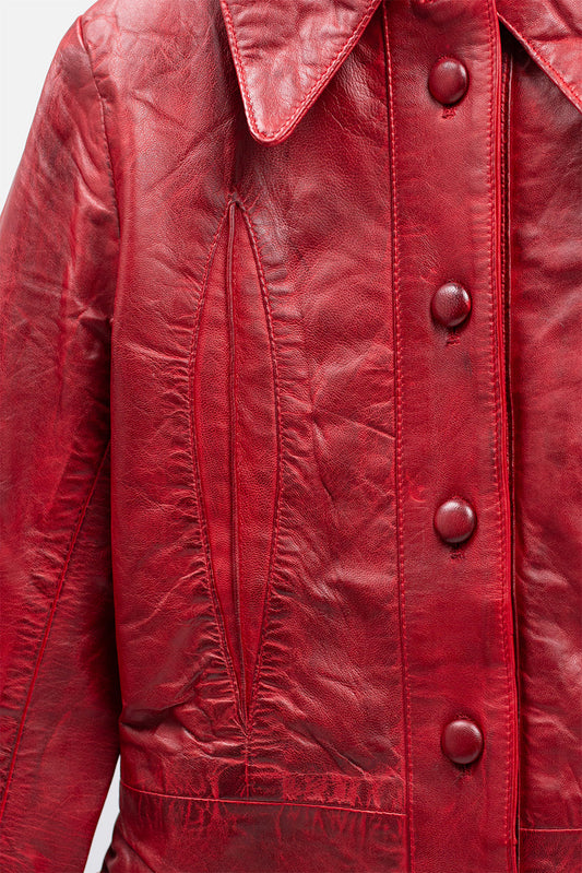 The "Avery" Oxblood Leather - Jacket