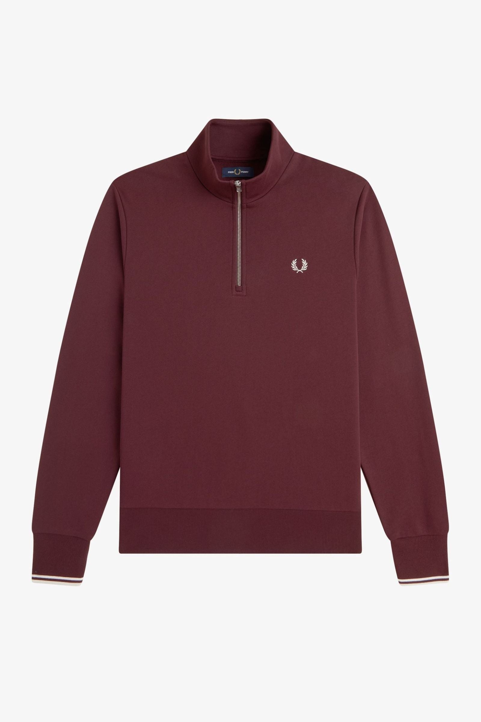 M3574 Half Zip Oxblood / Ecru - Sweatshirt