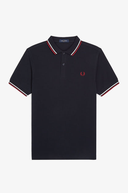 M3600 Navy / Snow White / Burnt Red Twin Tipped - Polo