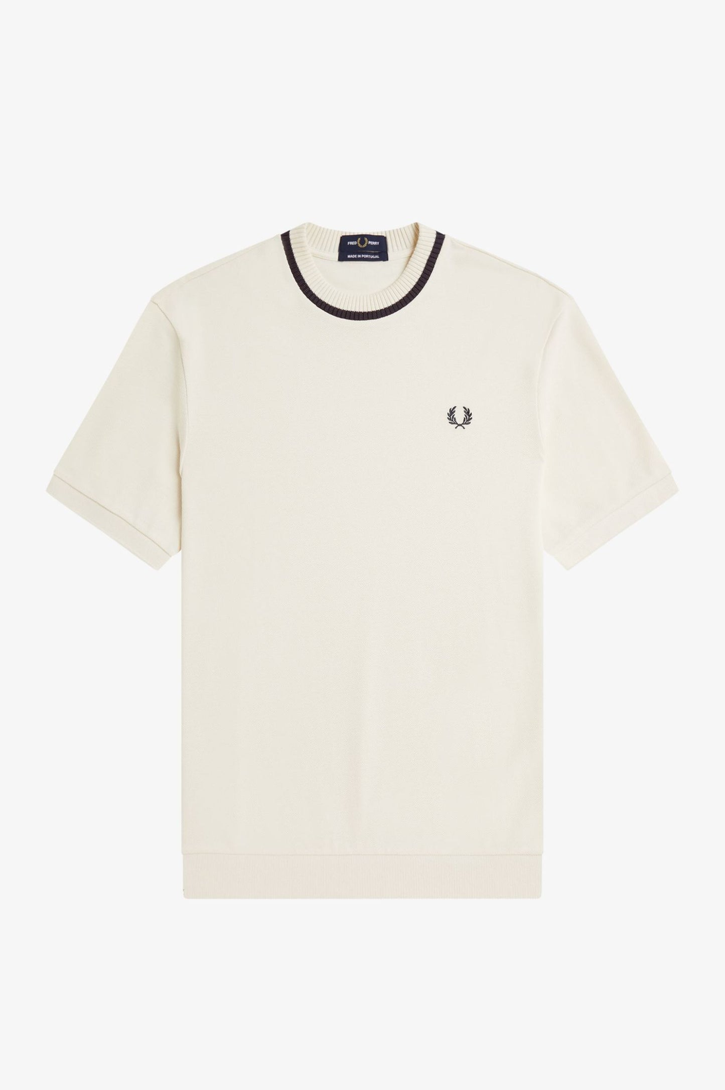 M7 170 Light Ecru / Black Crew Neck Piqué - T-Shirt