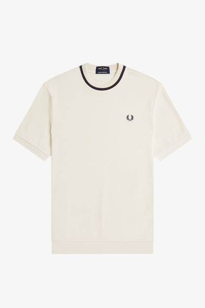 M7 170 Light Ecru / Black Crew Neck Piqué - T-Shirt