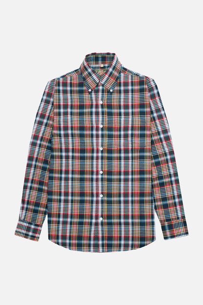 Wesley Madras Midnight Navy/Forest Green/Cherry Red/Dandelion Check - Shirt