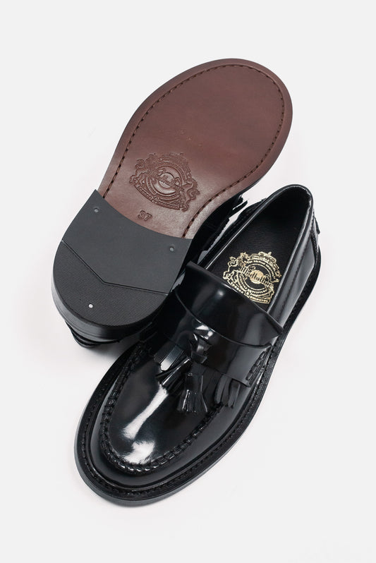 'The Millie' Hi-Shine Black - Tassel Loafer