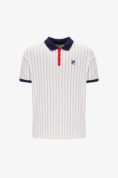 BB1 Classic Vintage Striped 100 White / Navy / Red - Polo