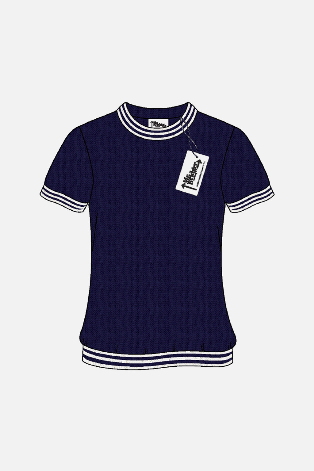 Dorval Navy Knitted - Mock Turtle Neck